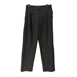 Mango MNG Womens Black High Waisted Pleated Tailored Pants Size 8